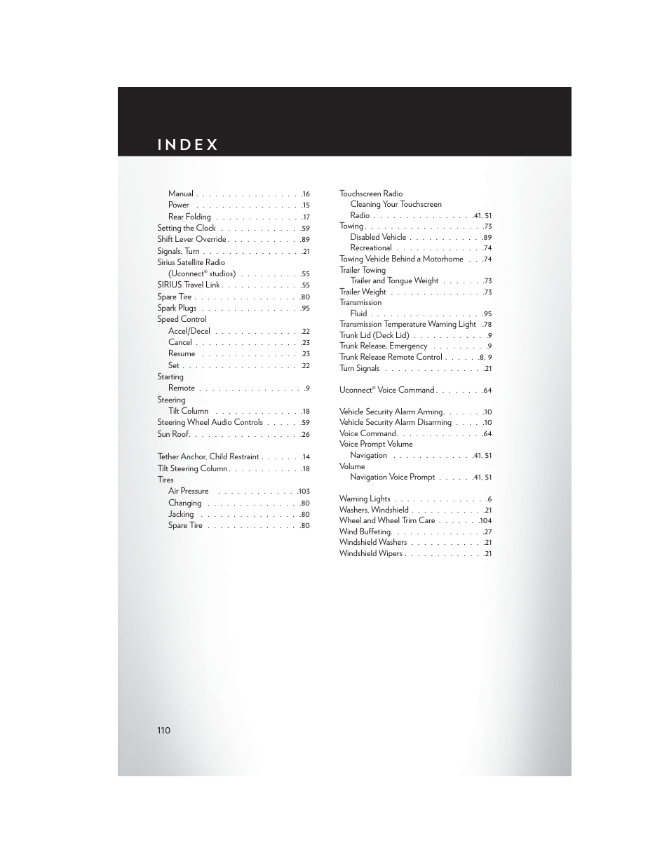 Chrysler 2014 200 - User Guide User Manual | Page 112 / 116