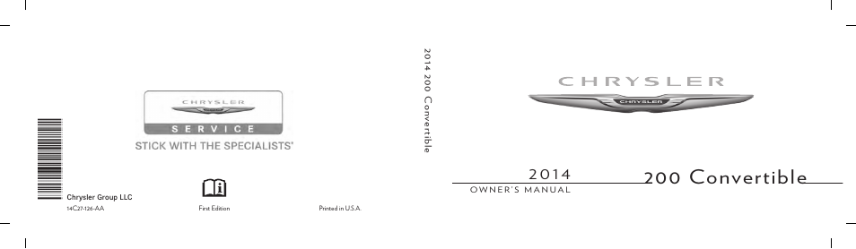 Chrysler 2014 200 Convertible - Owner Manual User Manual | 522 pages