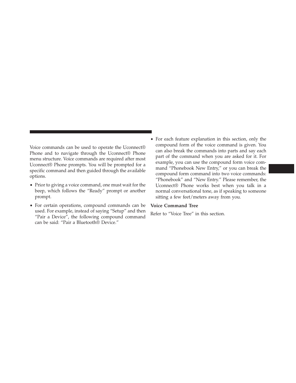Operation, Voice command tree | Chrysler 2014 200 Convertible - Owner Manual User Manual | Page 133 / 522