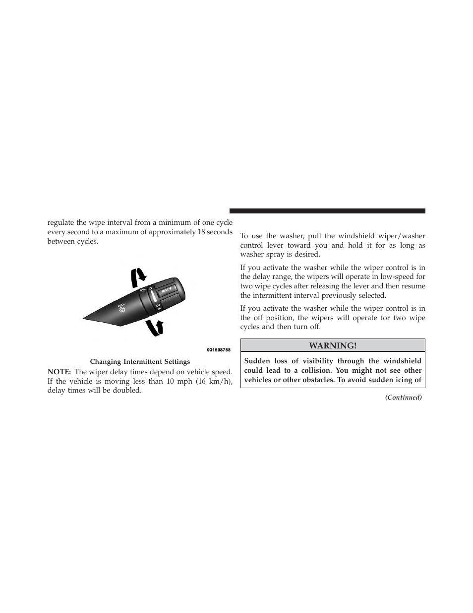Windshield washers | Chrysler 2014 200 Convertible - Owner Manual User Manual | Page 188 / 522