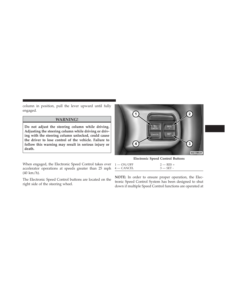 Electronic speed control — if equipped, Electronic speed control, If equipped | Chrysler 2014 200 Convertible - Owner Manual User Manual | Page 191 / 522