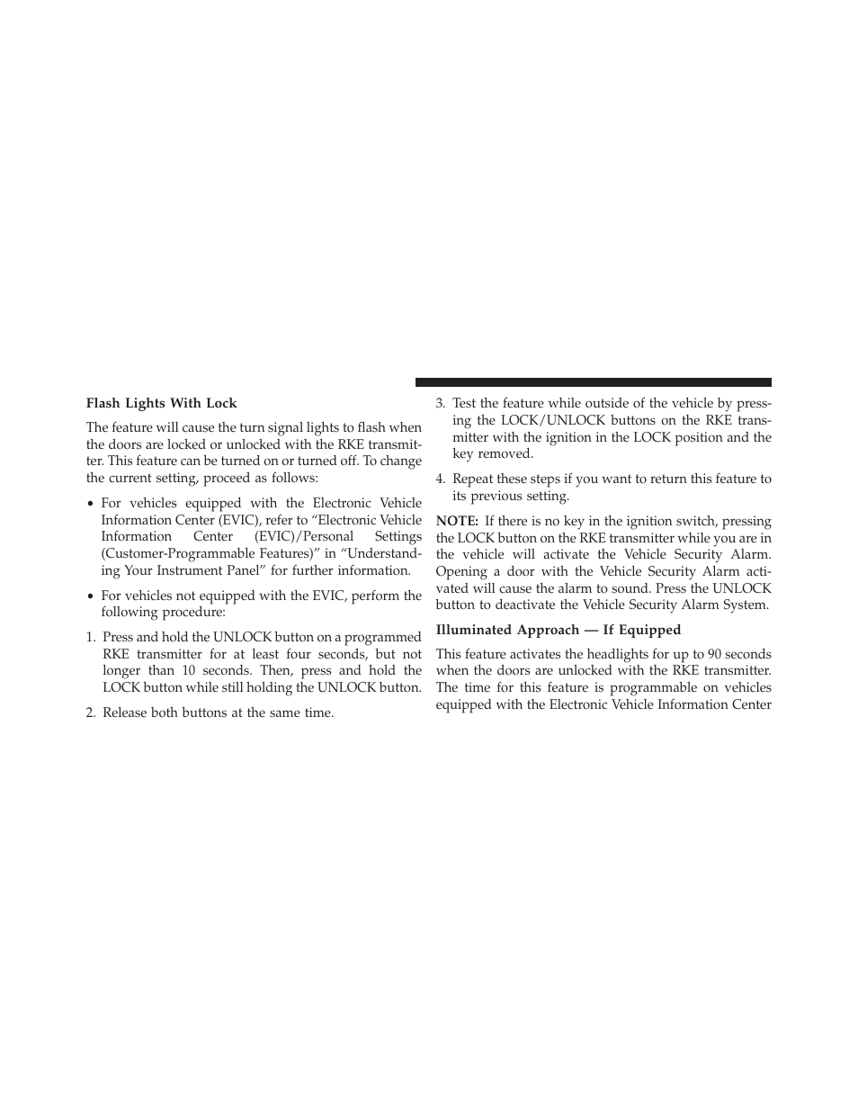 Flash lights with lock, Illuminated approach — if equipped | Chrysler 2014 200 Convertible - Owner Manual User Manual | Page 26 / 522