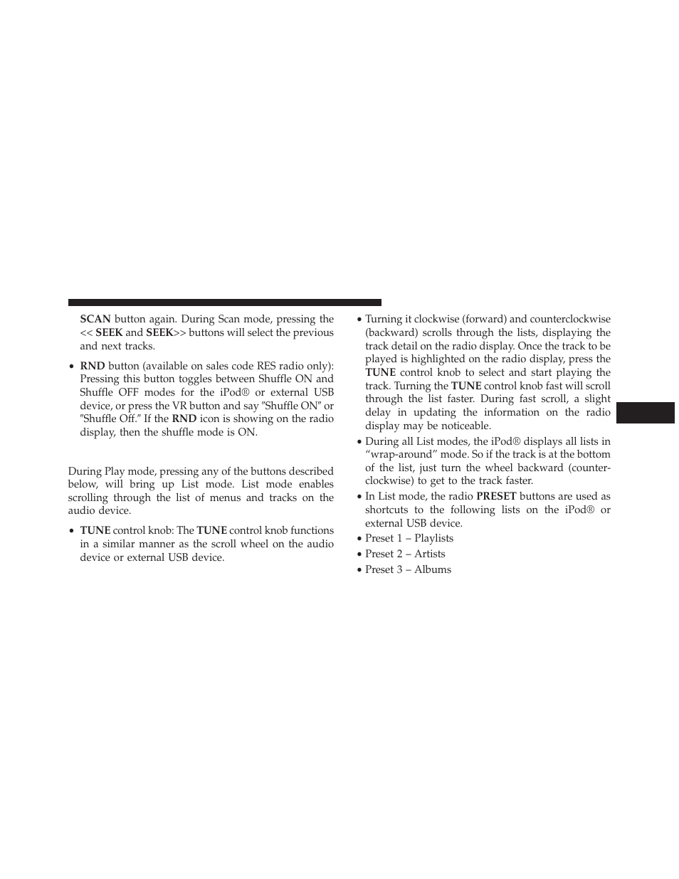 List or browse mode | Chrysler 2014 200 Convertible - Owner Manual User Manual | Page 279 / 522