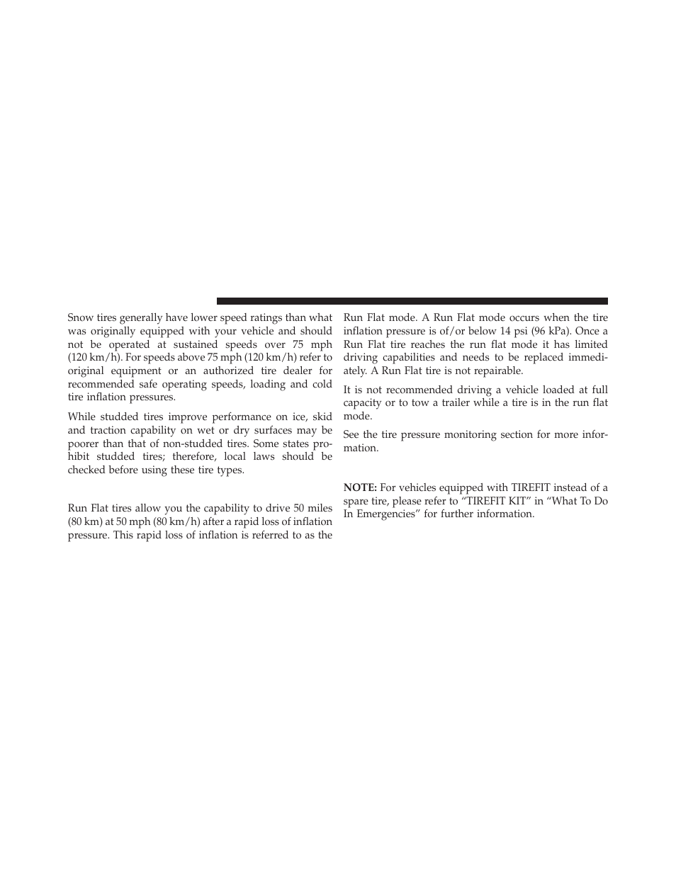 Run flat tires – if equipped, Spare tires – if equipped | Chrysler 2014 200 Convertible - Owner Manual User Manual | Page 356 / 522