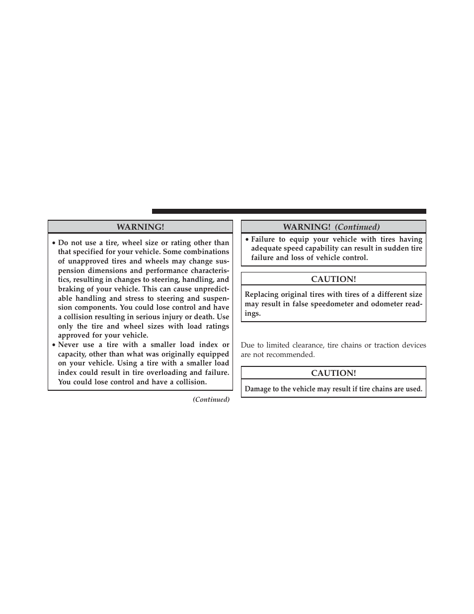 Tire chains (traction devices) | Chrysler 2014 200 Convertible - Owner Manual User Manual | Page 362 / 522