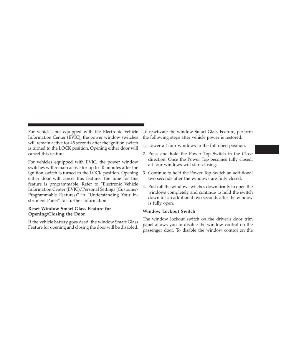 Window lockout switch | Chrysler 2014 200 Convertible - Owner Manual User Manual | Page 39 / 522