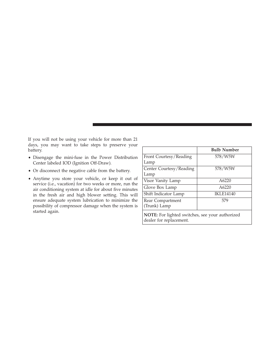 Vehicle storage, Replacement bulbs | Chrysler 2014 200 Convertible - Owner Manual User Manual | Page 472 / 522