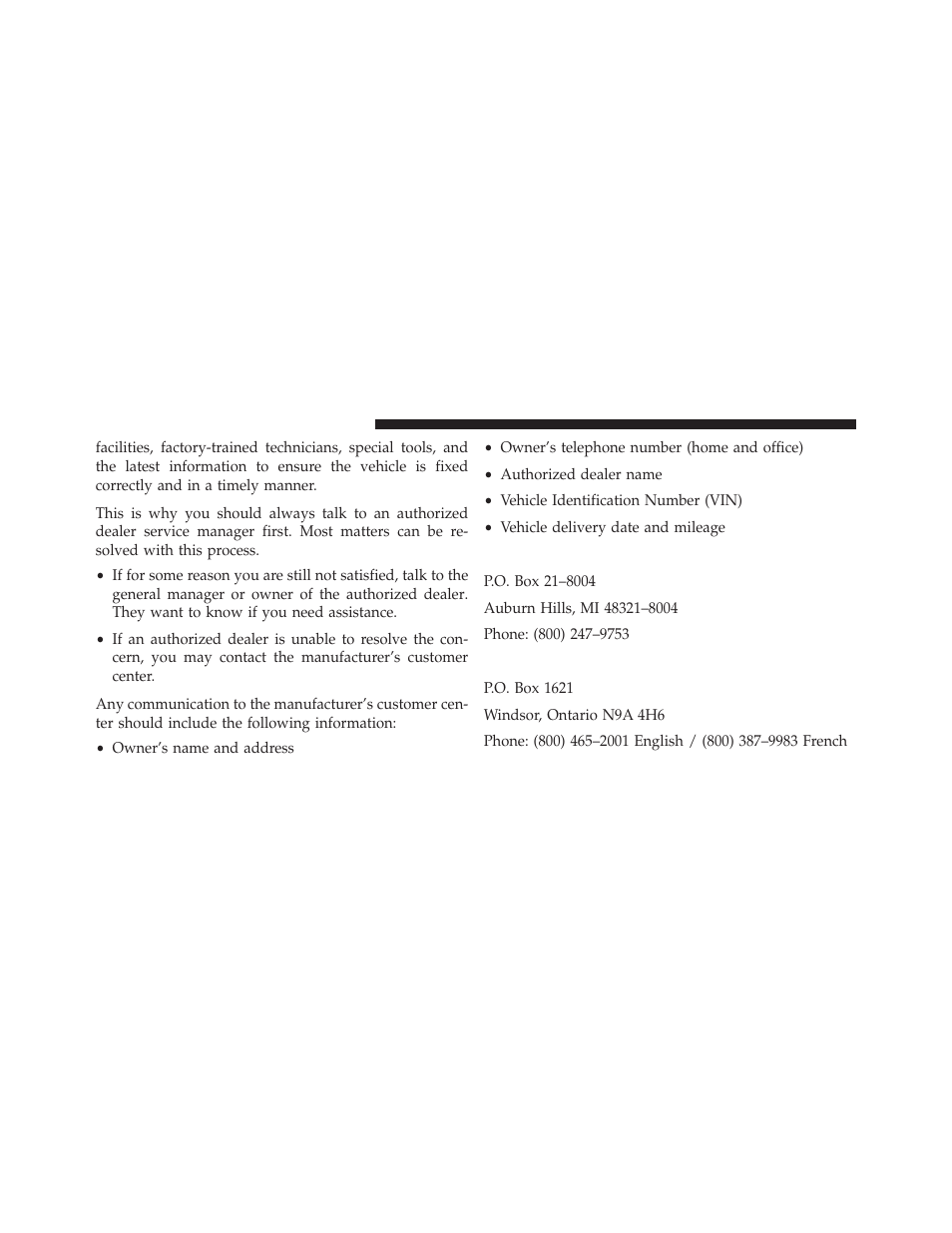 Chrysler group llc customer center, Chrysler canada inc. customer center | Chrysler 2014 200 Convertible - Owner Manual User Manual | Page 494 / 522