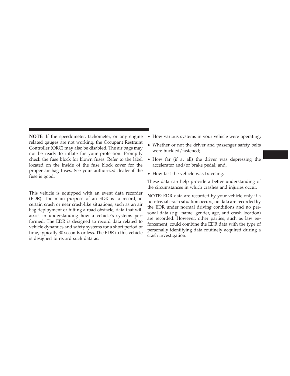 Event data recorder (edr) | Chrysler 2014 200 Convertible - Owner Manual User Manual | Page 71 / 522