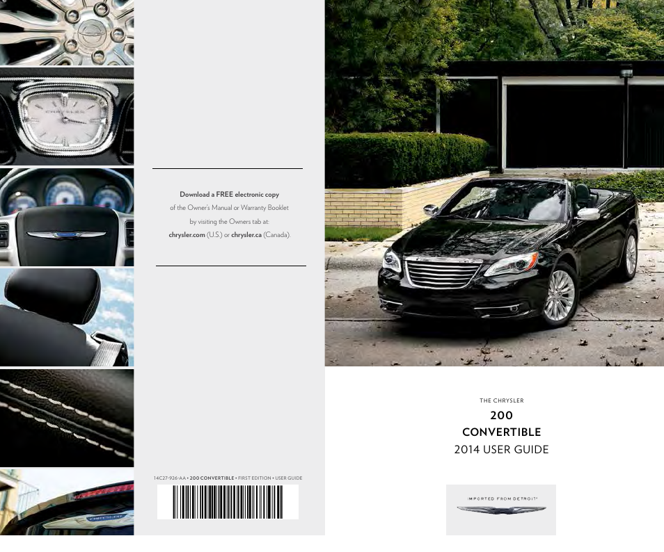 Chrysler 2014 200 Convertible - User Guide User Manual | 124 pages