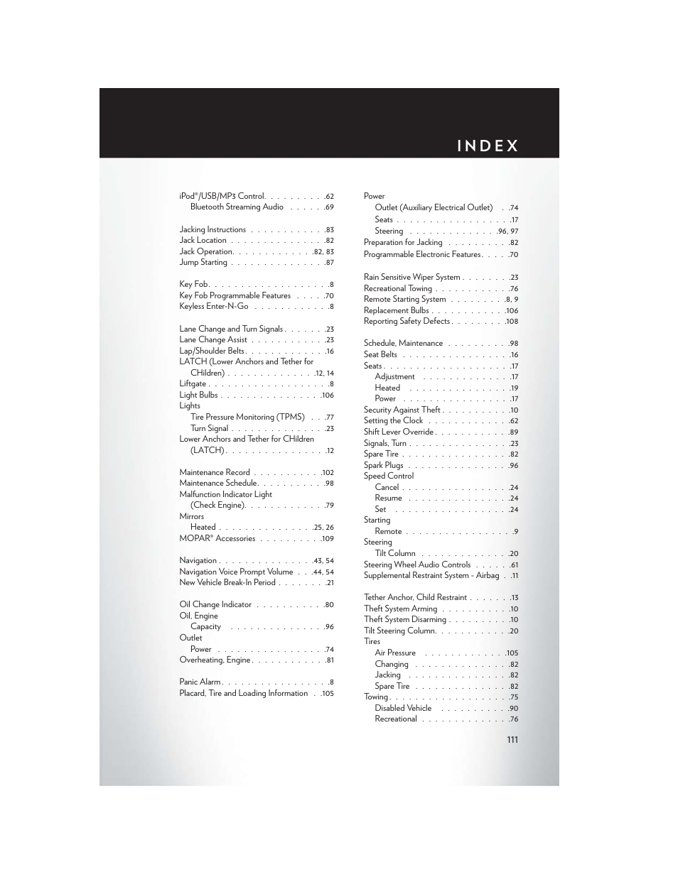 Chrysler 2014 200 Convertible - User Guide User Manual | Page 113 / 124