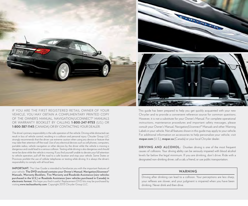 Chrysler 2014 200 Convertible - User Guide User Manual | Page 2 / 124