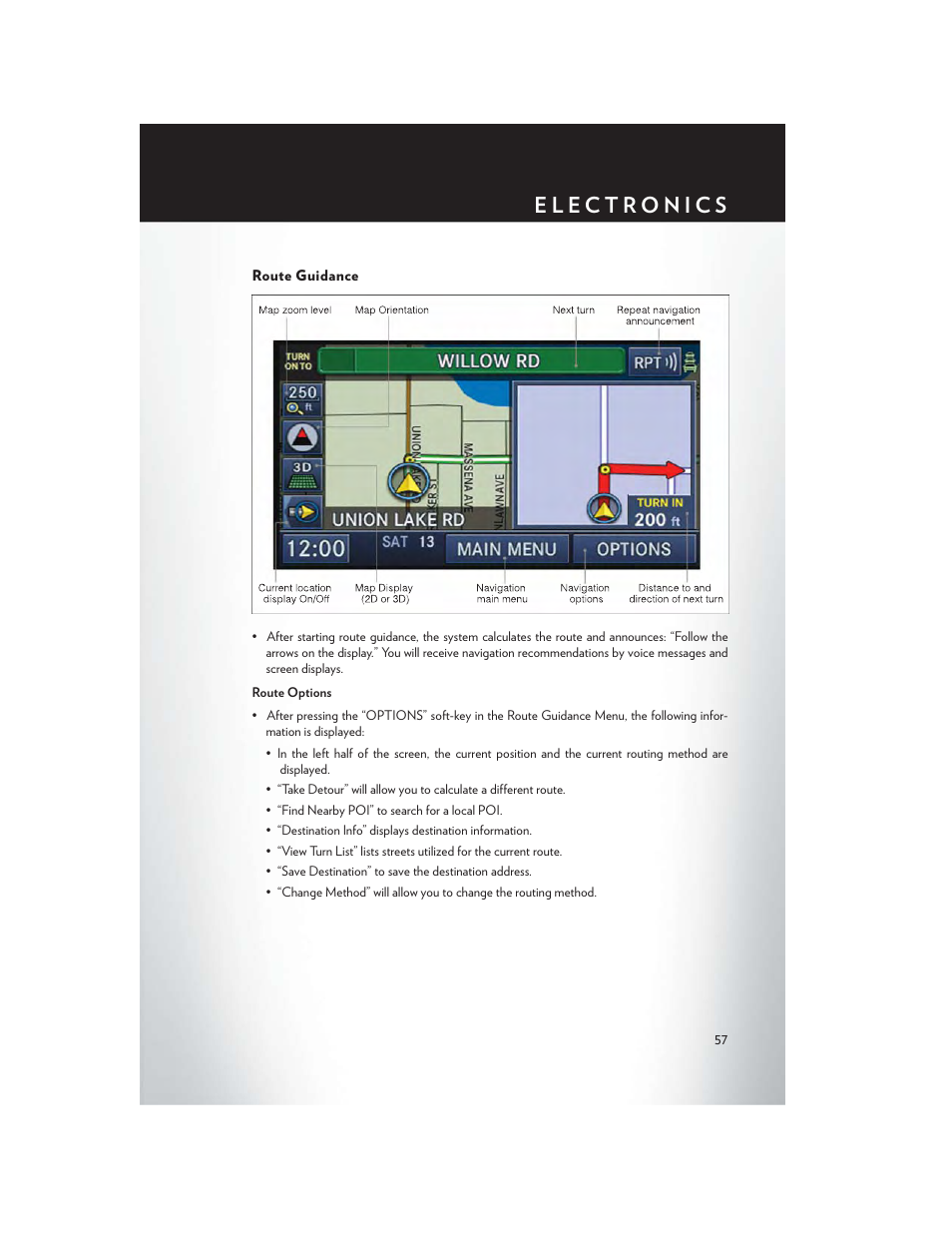 Route guidance | Chrysler 2014 200 Convertible - User Guide User Manual | Page 59 / 124