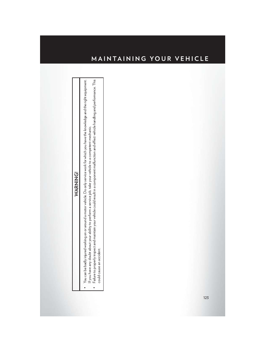 Warning | Chrysler 2014 Country - User Guide User Manual | Page 125 / 148