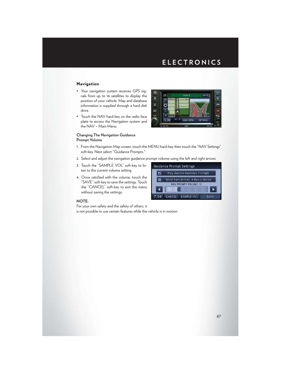 Navigation | Chrysler 2014 Country - User Guide User Manual | Page 69 / 148