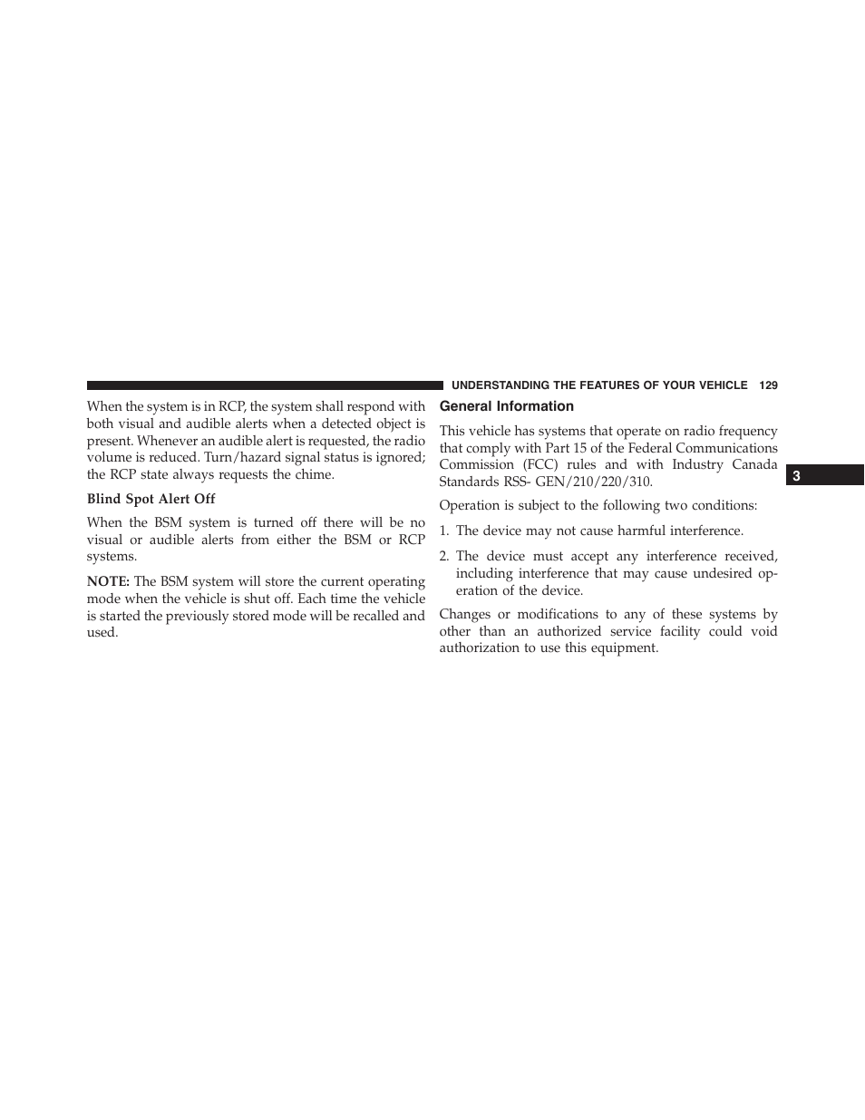 General information | Chrysler 2015 300 - Owner Manual User Manual | Page 131 / 584