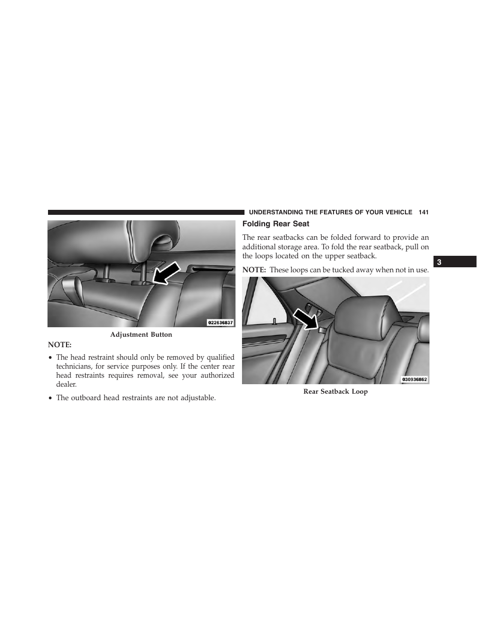 Folding rear seat | Chrysler 2015 300 - Owner Manual User Manual | Page 143 / 584