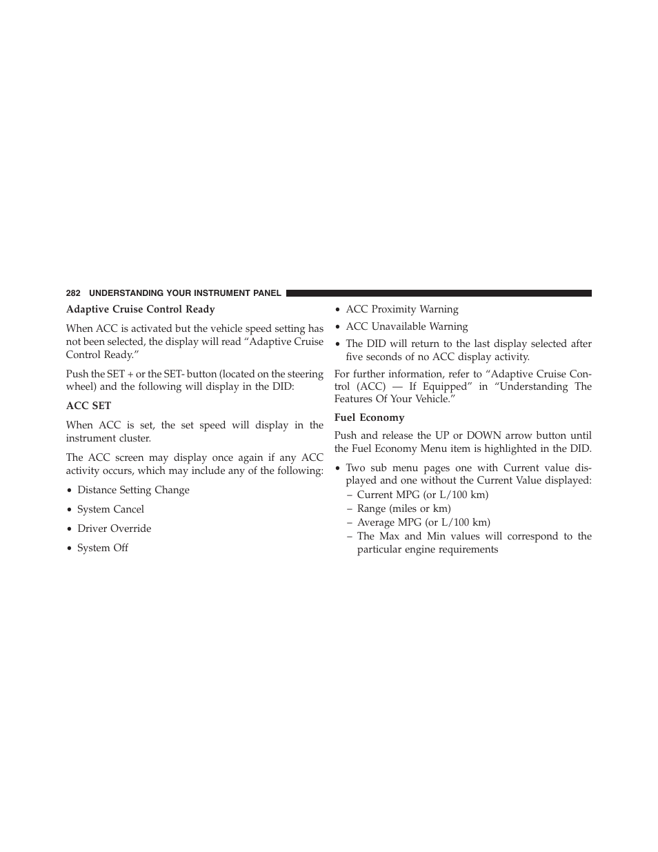 Fuel economy | Chrysler 2015 300 - Owner Manual User Manual | Page 284 / 584