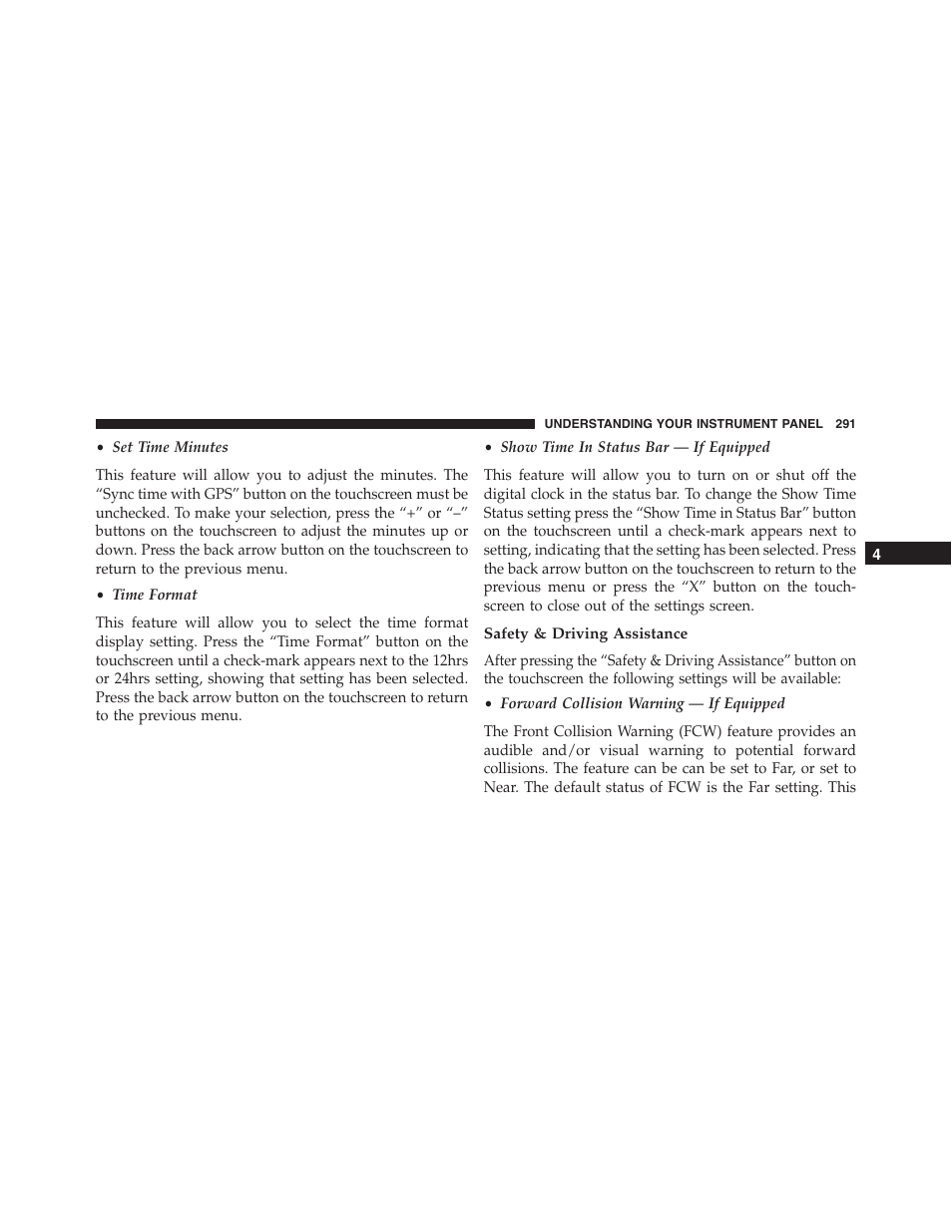 Safety & driving assistance | Chrysler 2015 300 - Owner Manual User Manual | Page 293 / 584