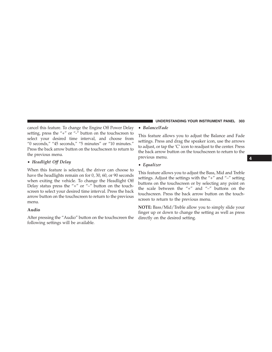 Audio | Chrysler 2015 300 - Owner Manual User Manual | Page 305 / 584