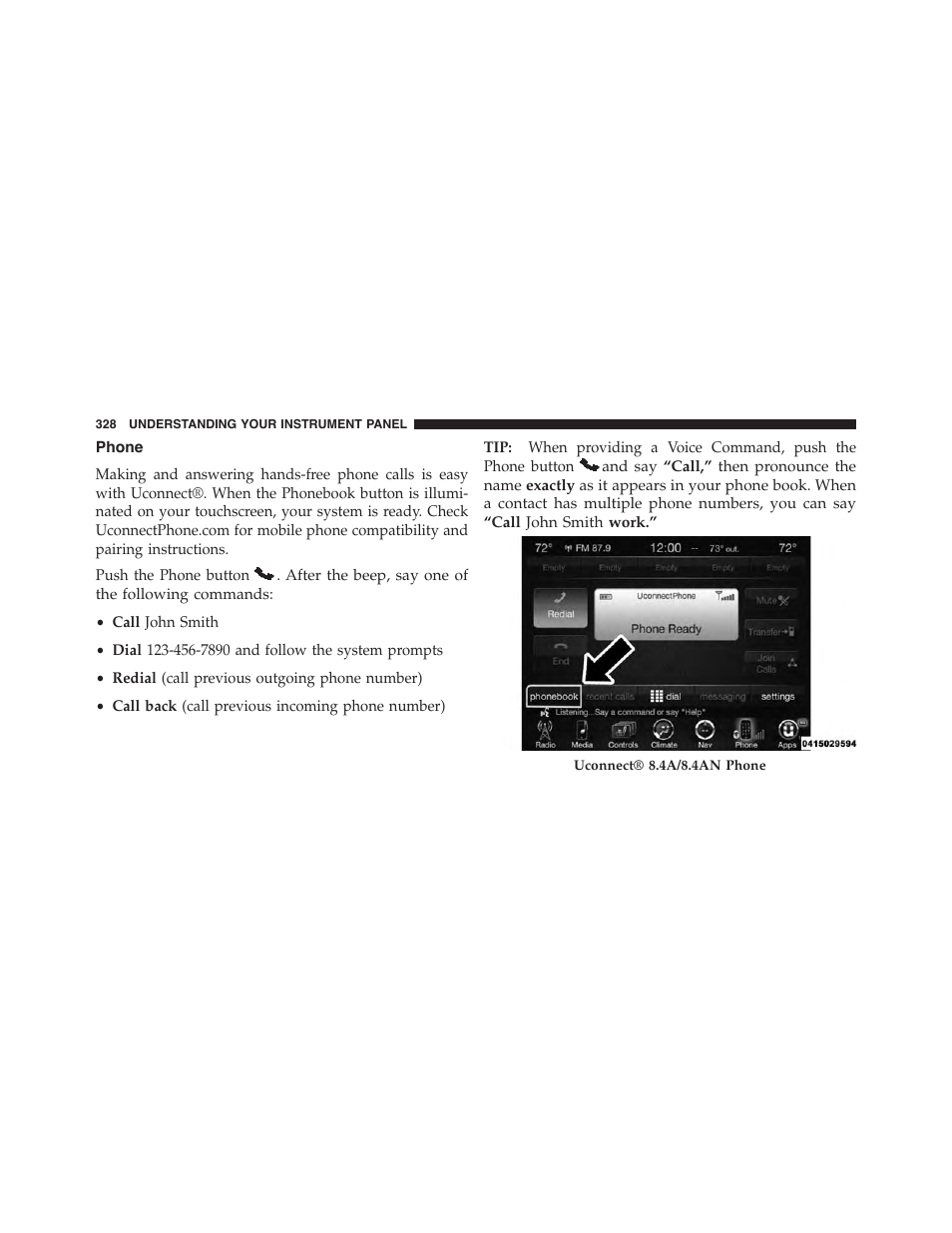 Phone | Chrysler 2015 300 - Owner Manual User Manual | Page 330 / 584