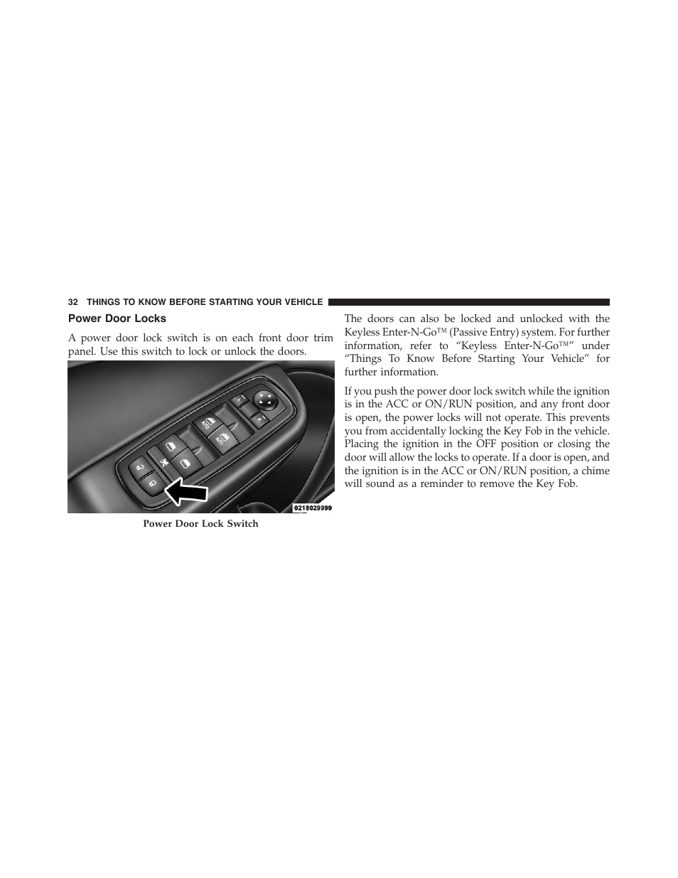 Power door locks | Chrysler 2015 300 - Owner Manual User Manual | Page 34 / 584