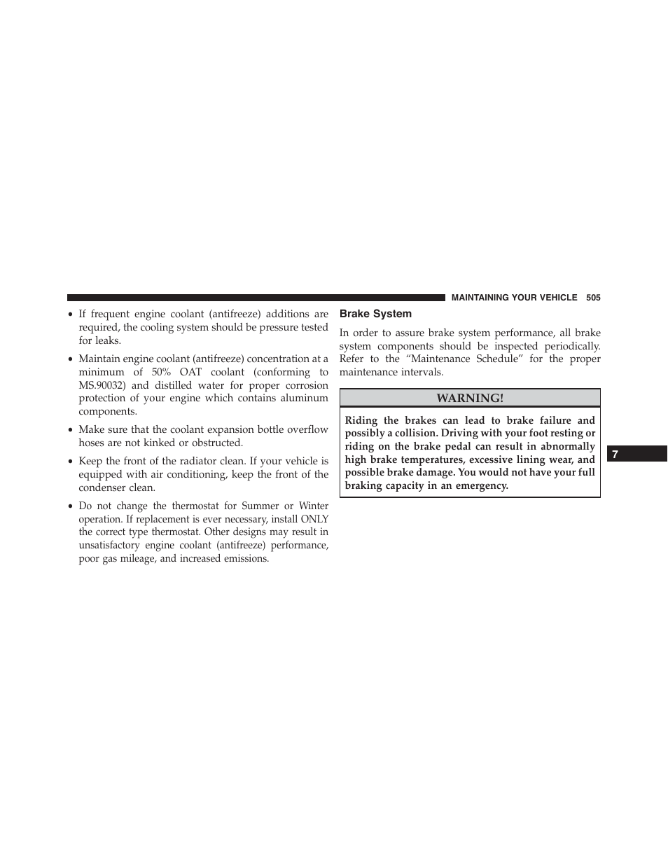 Brake system | Chrysler 2015 300 - Owner Manual User Manual | Page 507 / 584