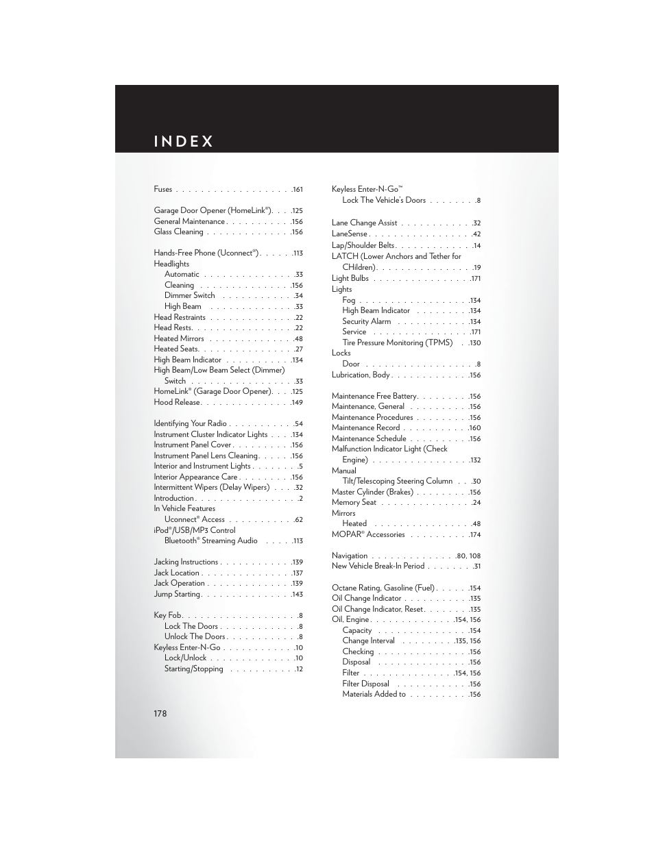 Chrysler 2015 300 - User Guide User Manual | Page 180 / 188