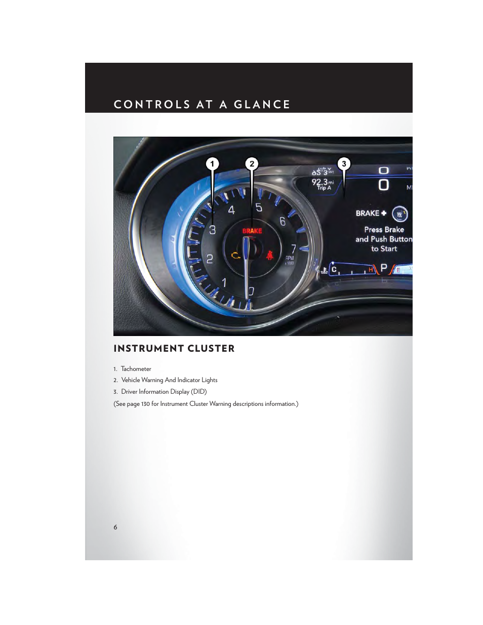 Instrument cluster | Chrysler 2015 300 - User Guide User Manual | Page 8 / 188