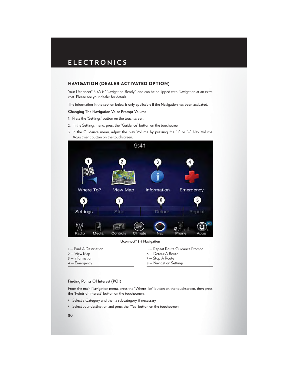 Navigation (dealer-activated option) | Chrysler 2015 300 - User Guide User Manual | Page 82 / 188