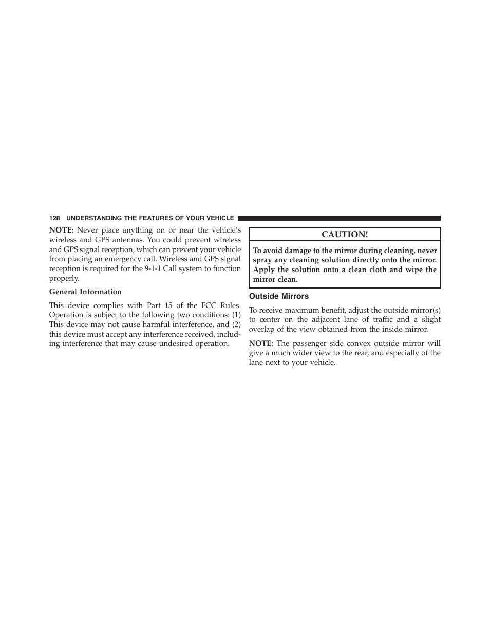 Outside mirrors | Chrysler 2015 200 - Owner Manual User Manual | Page 130 / 694