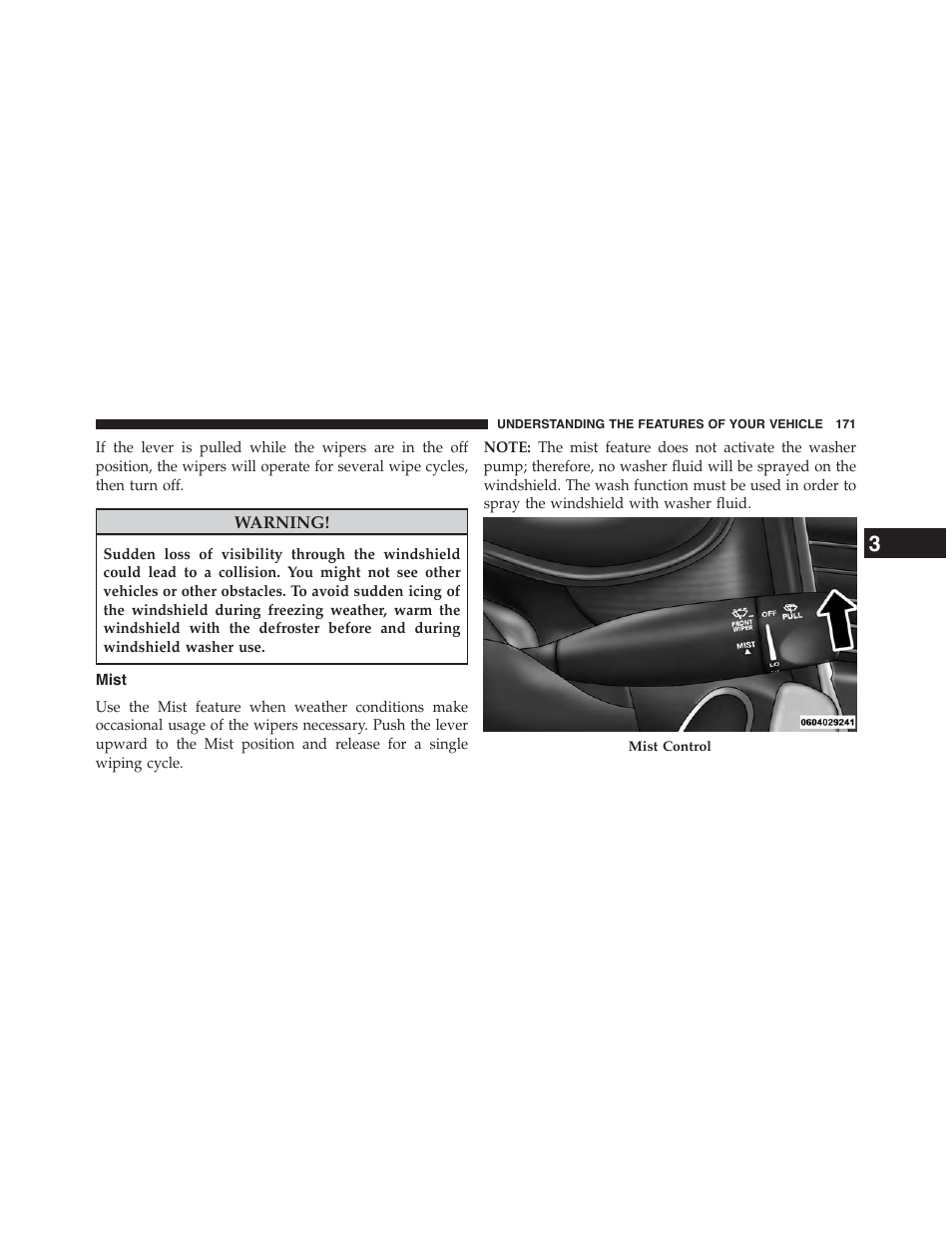 Mist | Chrysler 2015 200 - Owner Manual User Manual | Page 173 / 694