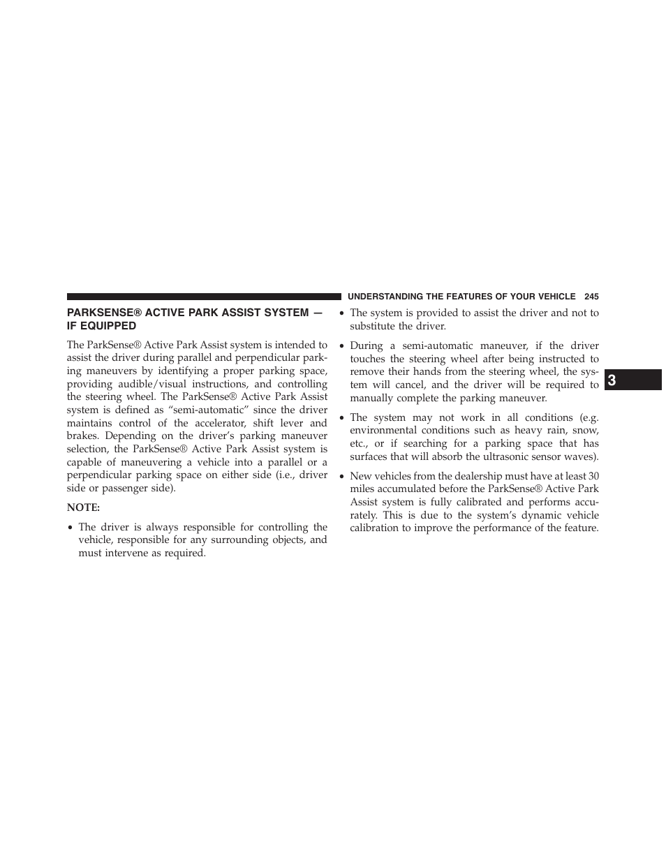 Parksense® active park assist system — if equipped, Parksense® active park assist system, If equipped | Chrysler 2015 200 - Owner Manual User Manual | Page 247 / 694