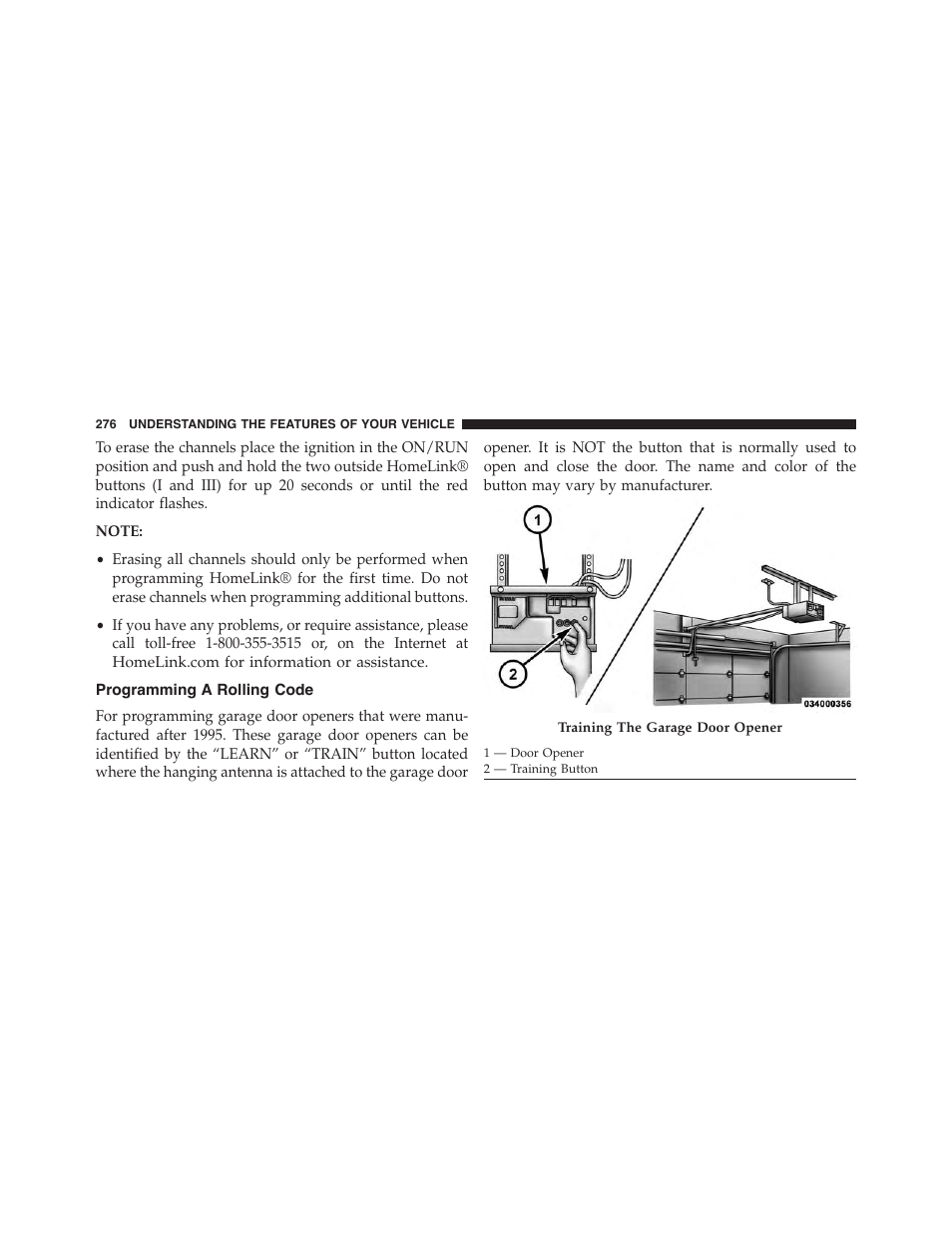 Programming a rolling code | Chrysler 2015 200 - Owner Manual User Manual | Page 278 / 694