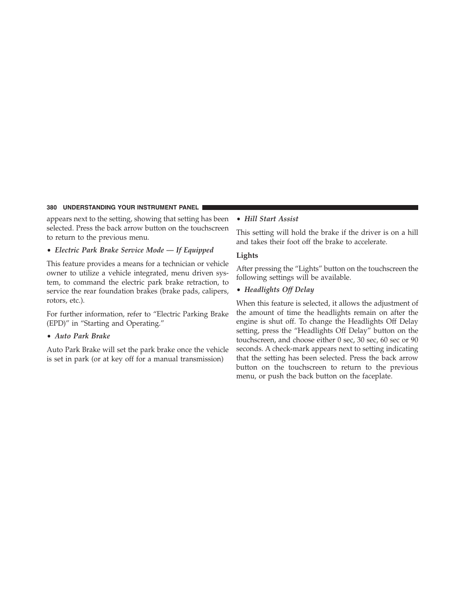 Lights | Chrysler 2015 200 - Owner Manual User Manual | Page 382 / 694