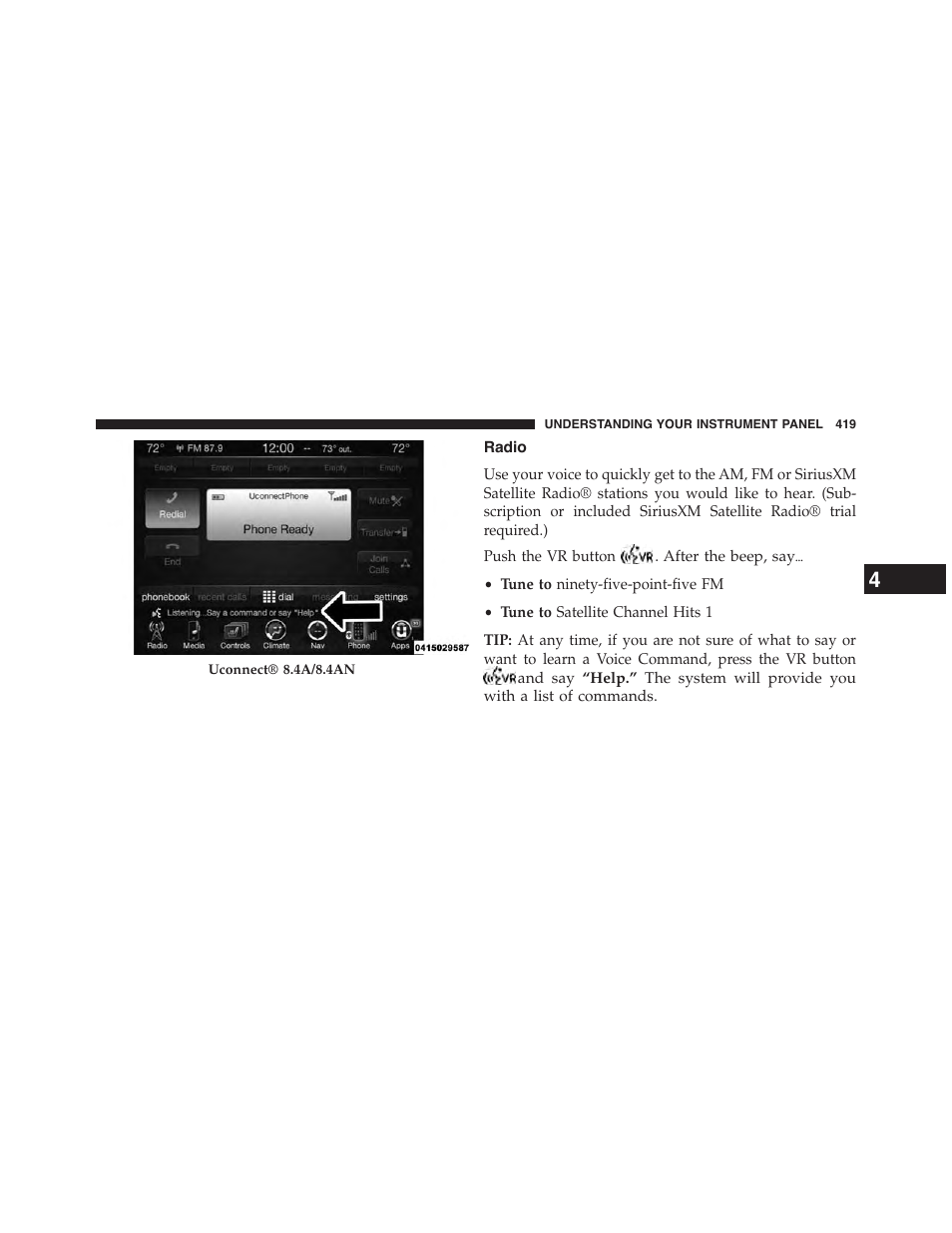 Radio | Chrysler 2015 200 - Owner Manual User Manual | Page 421 / 694