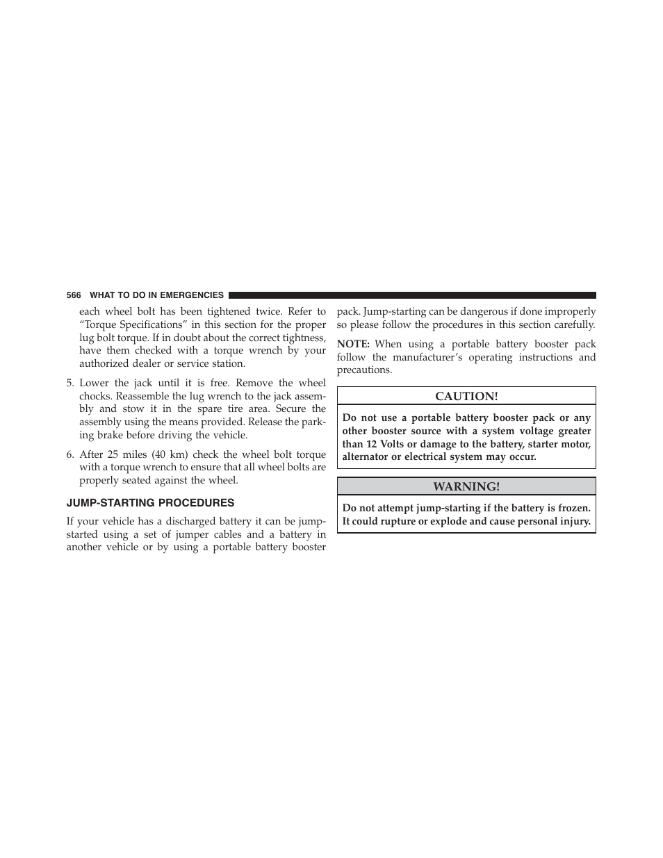 Jump-starting procedures | Chrysler 2015 200 - Owner Manual User Manual | Page 568 / 694