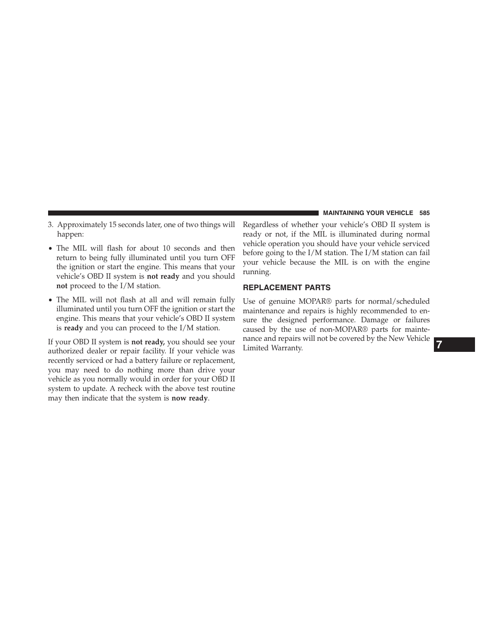 Replacement parts | Chrysler 2015 200 - Owner Manual User Manual | Page 587 / 694