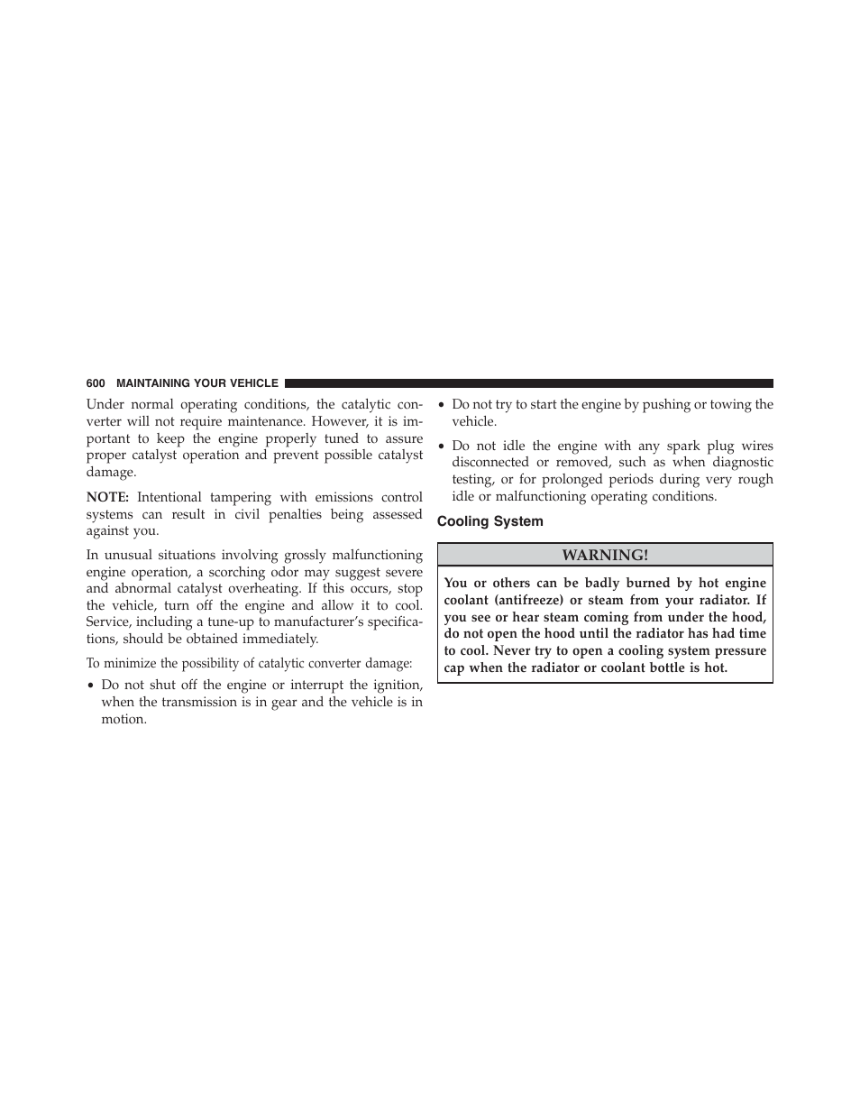 Cooling system | Chrysler 2015 200 - Owner Manual User Manual | Page 602 / 694