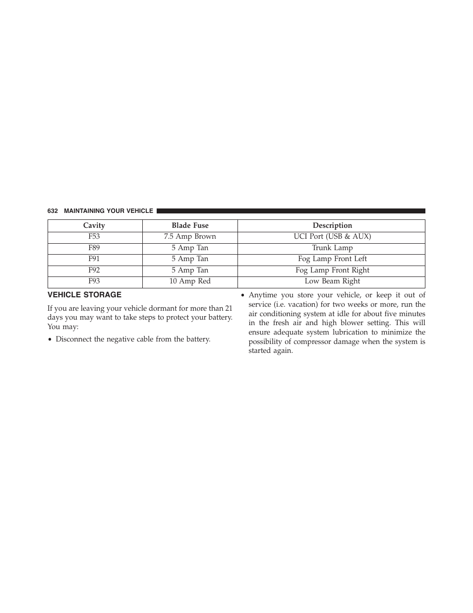 Vehicle storage | Chrysler 2015 200 - Owner Manual User Manual | Page 634 / 694