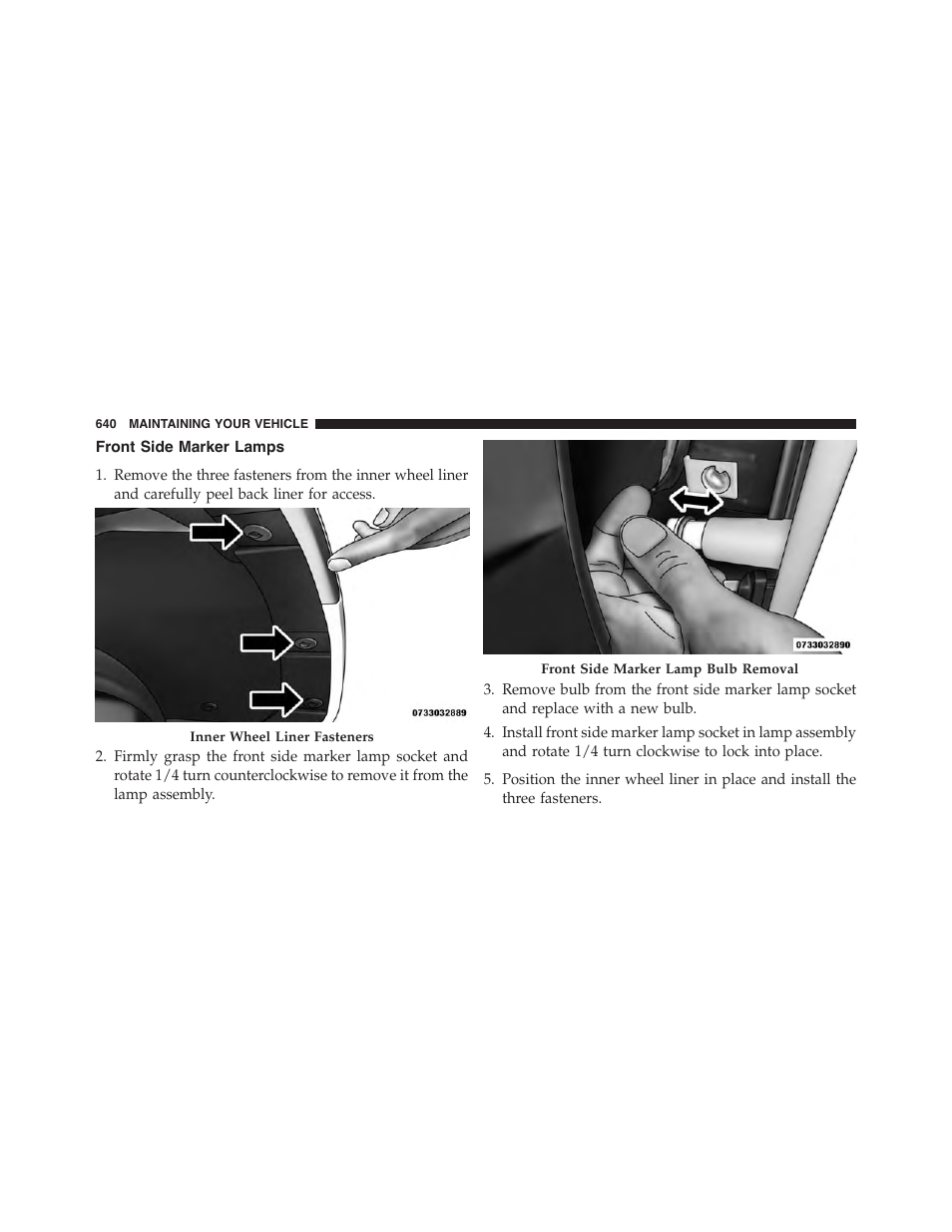 Front side marker lamps | Chrysler 2015 200 - Owner Manual User Manual | Page 642 / 694