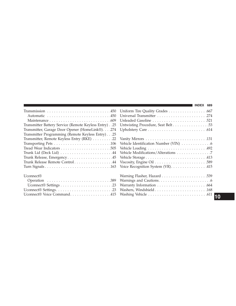 Chrysler 2015 200 - Owner Manual User Manual | Page 691 / 694