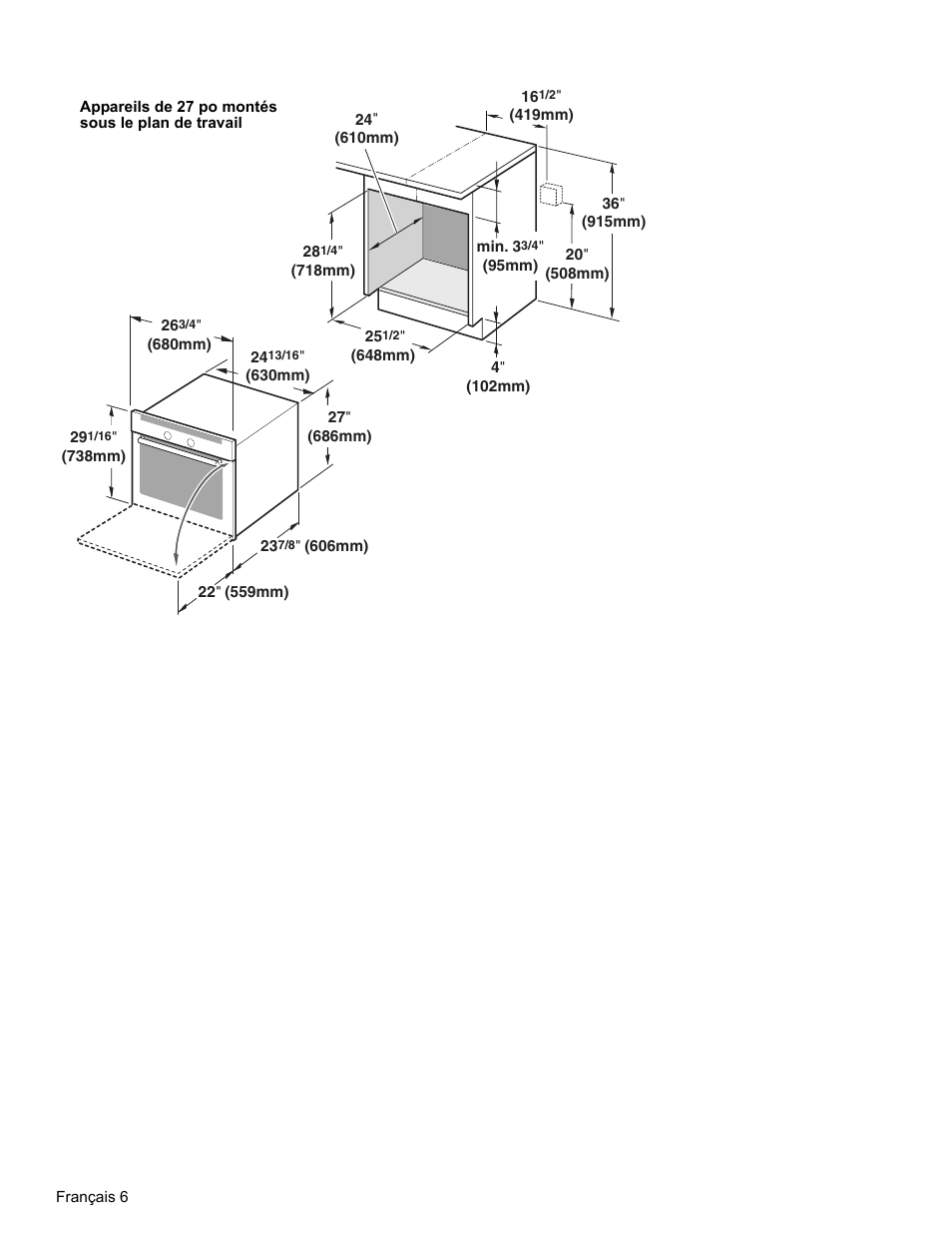 Appareils de 27 po montés sous le plan de travail | Bosch HBN33 User Manual | Page 26 / 56