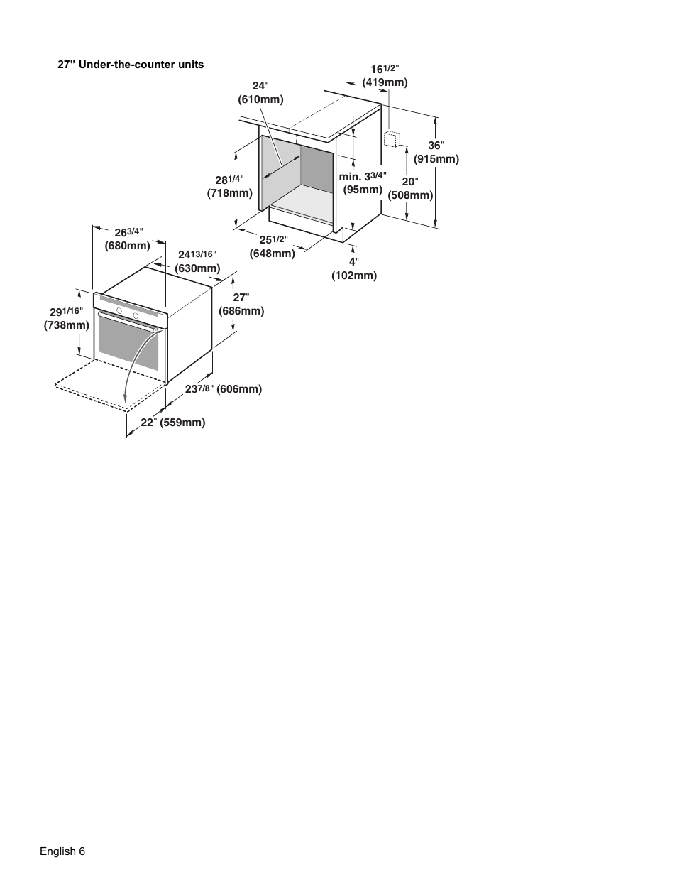 27” under-the-counter units | Bosch HBN33 User Manual | Page 8 / 56