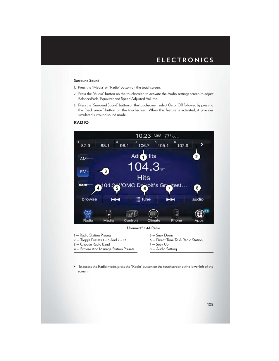Radio | Chrysler 2015 200 - User Guide User Manual | Page 107 / 228
