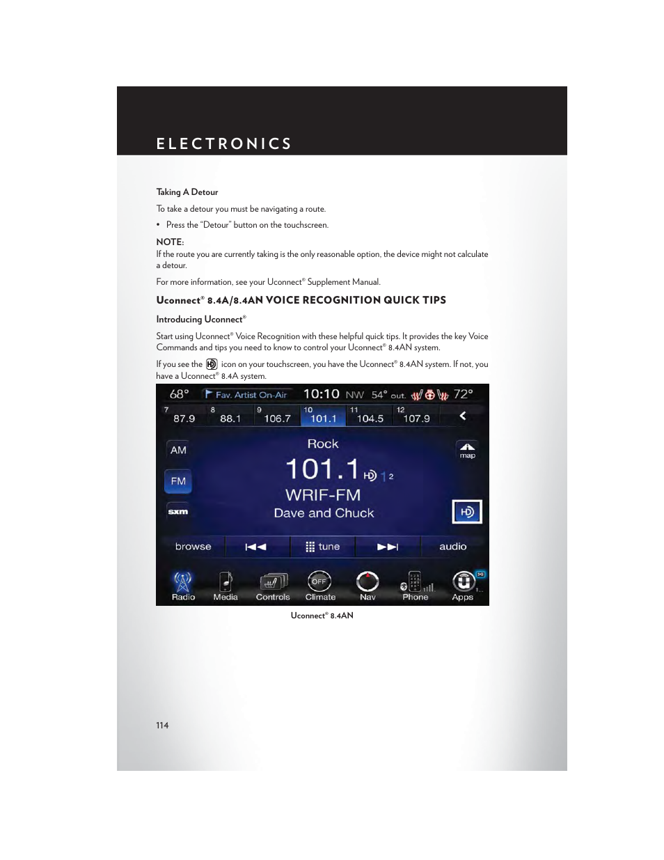Uconnect® 8.4a/8.4an voice recognition quick tips | Chrysler 2015 200 - User Guide User Manual | Page 116 / 228