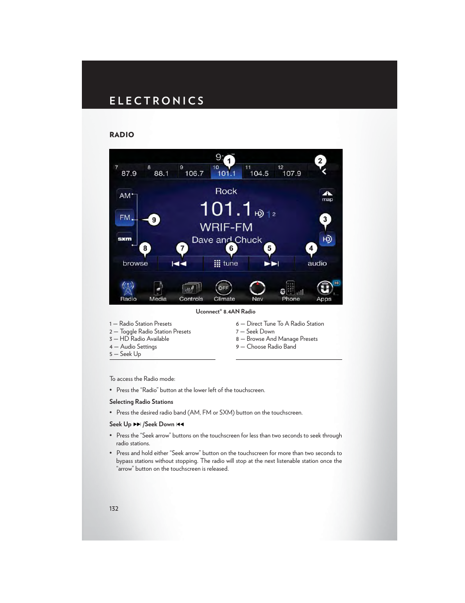 Radio | Chrysler 2015 200 - User Guide User Manual | Page 134 / 228