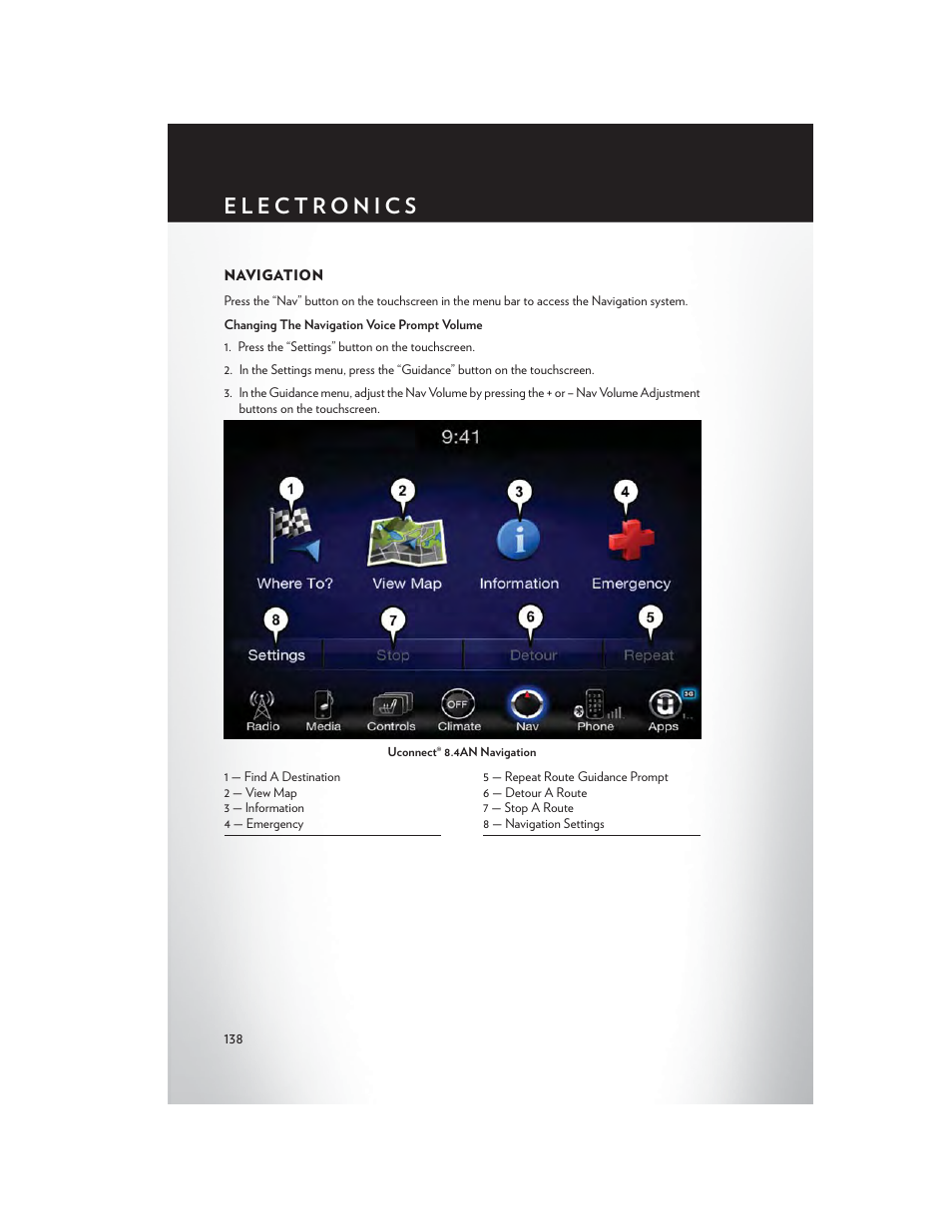 Navigation | Chrysler 2015 200 - User Guide User Manual | Page 140 / 228