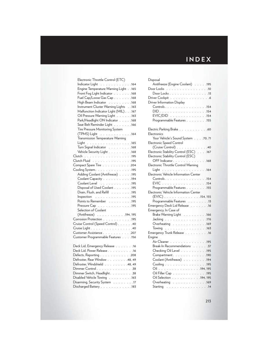 Chrysler 2015 200 - User Guide User Manual | Page 215 / 228