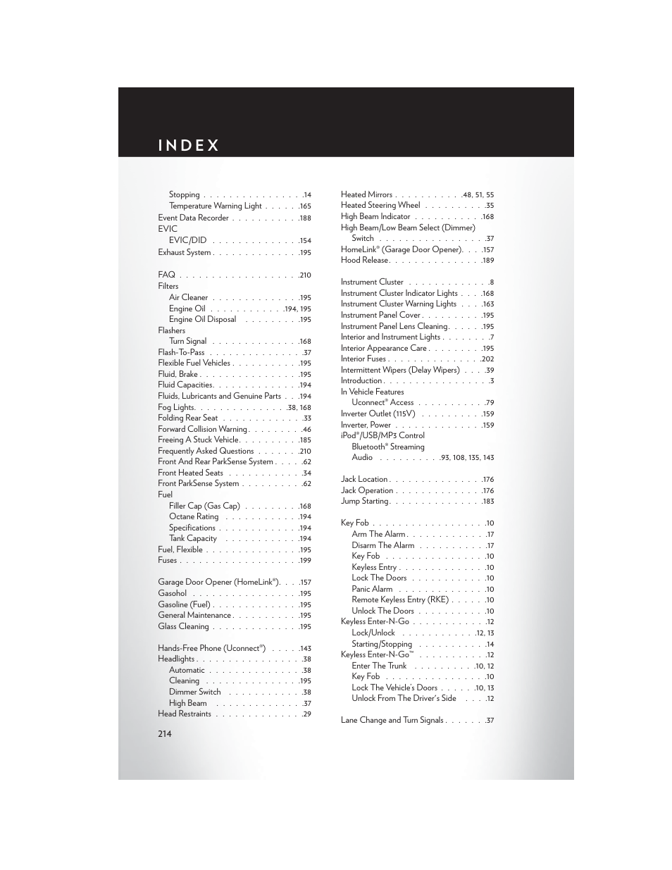 Chrysler 2015 200 - User Guide User Manual | Page 216 / 228
